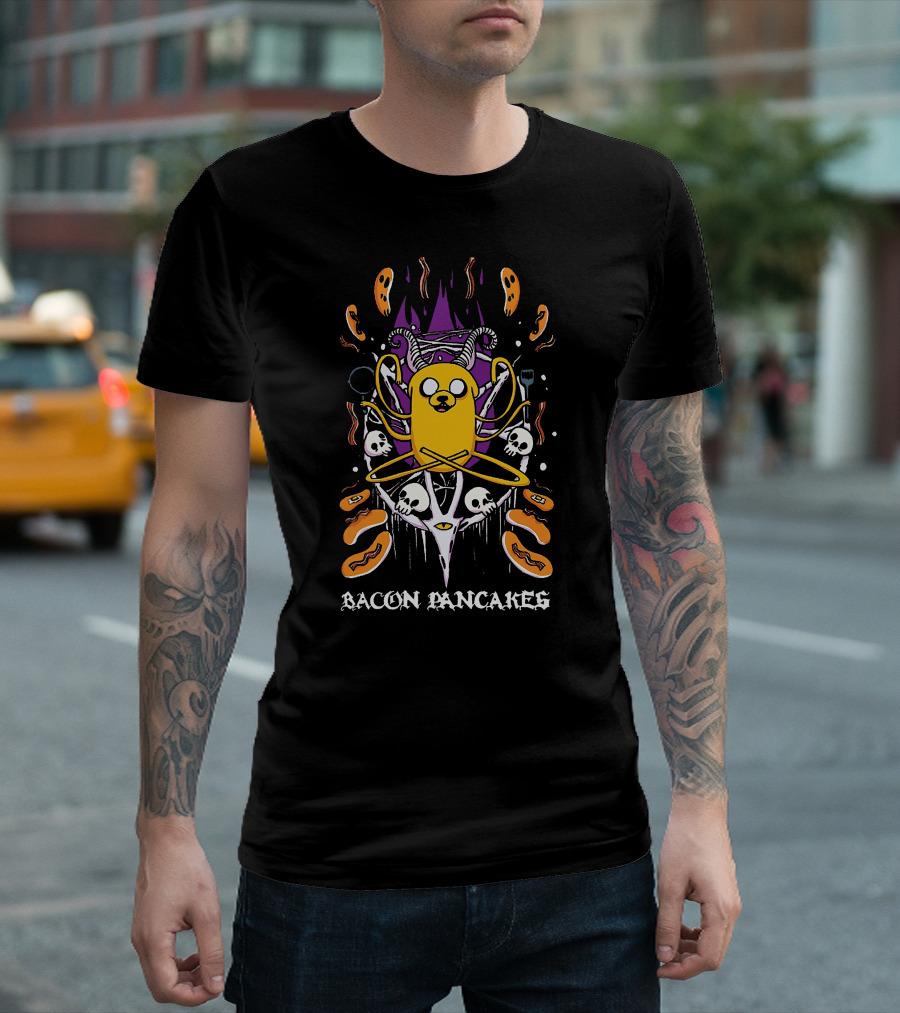 Adventure Time Bacon Pancakes Skull Swords Hotdog Ghosts T-Shirt