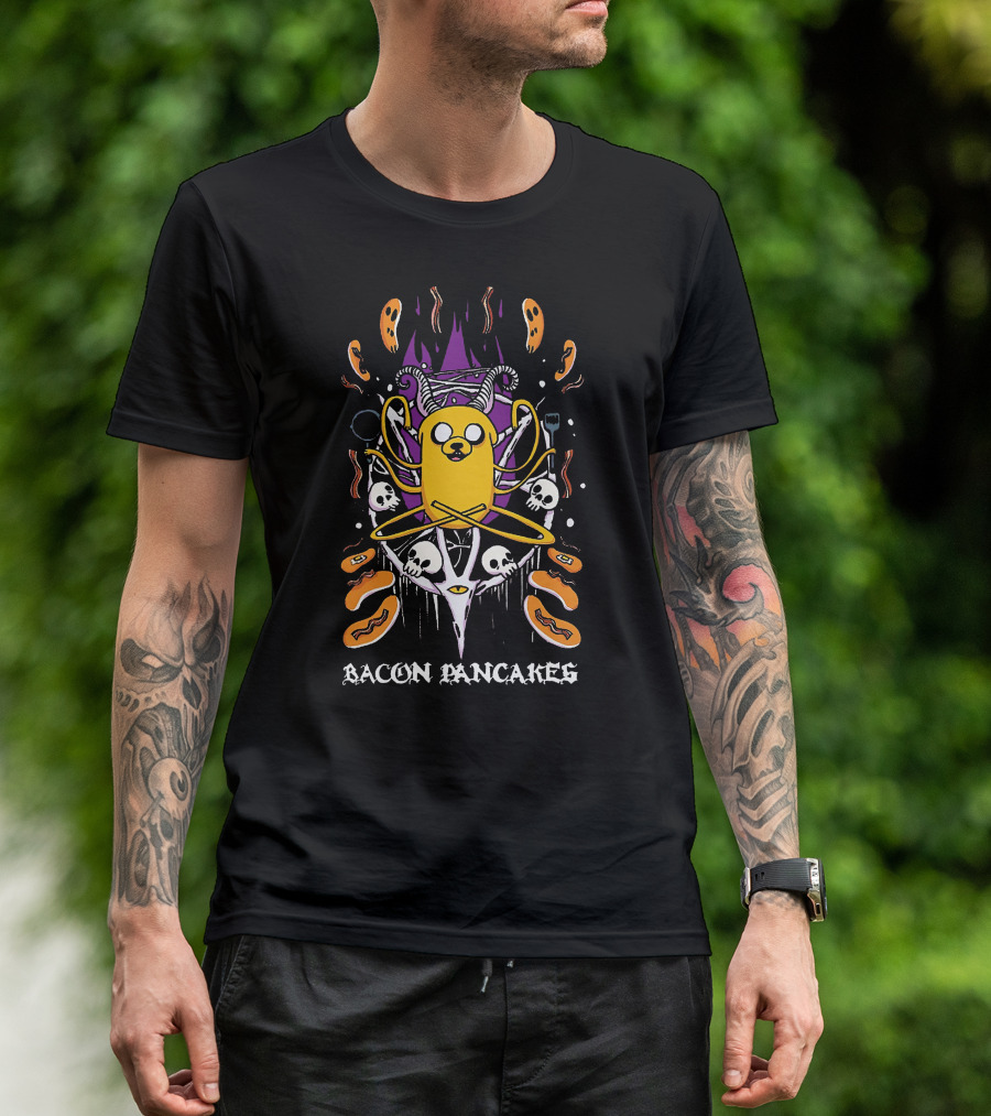 Adventure Time Bacon Pancakes Skull Swords Hotdog Ghosts T-Shirt