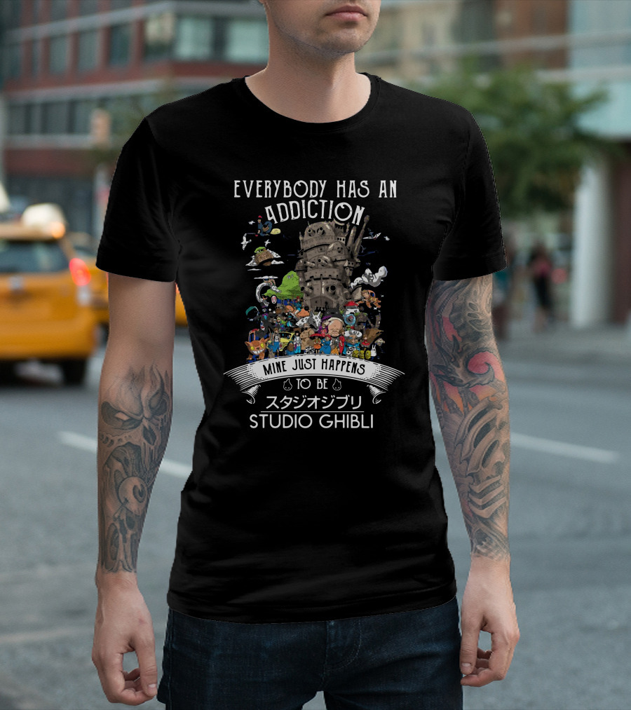 Everybody Has An Addiction Mine Just Happens To Be Studio Ghibli Castle Characters T-Shirt