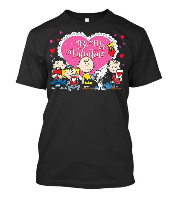 Peanuts Be My Valentine Heart And Characters T-Shirt