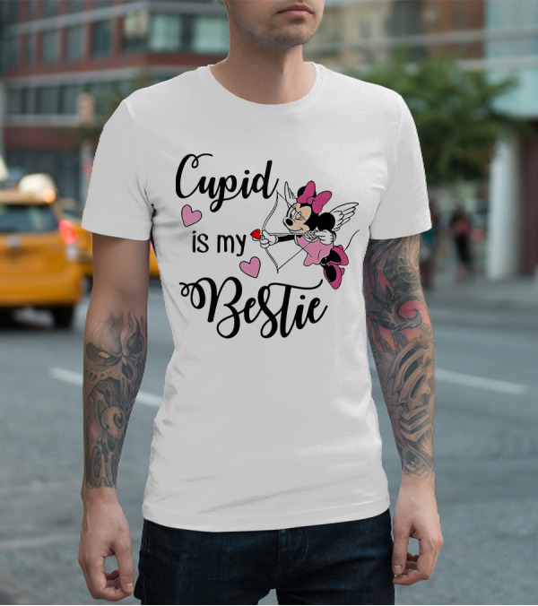 Cupid Is My Bestie Minnie Mouse Hearts T-Shirt