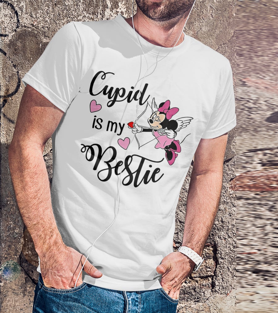 Cupid Is My Bestie Minnie Mouse Hearts T-Shirt