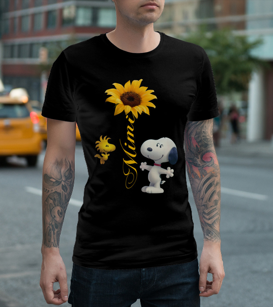 Mimi Peanuts Snoopy Woodstock Sunflower T-Shirt