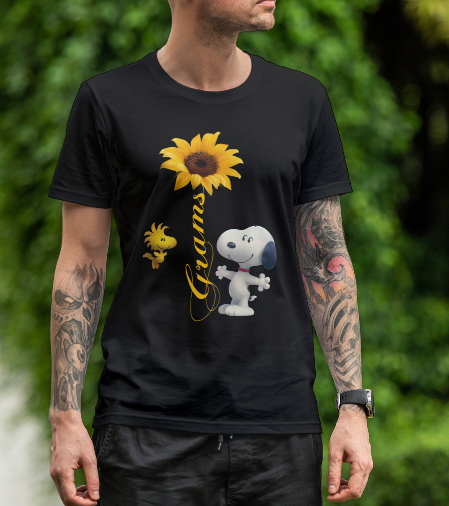 Snoopy Woodstock Sunflower Grams T-Shirt