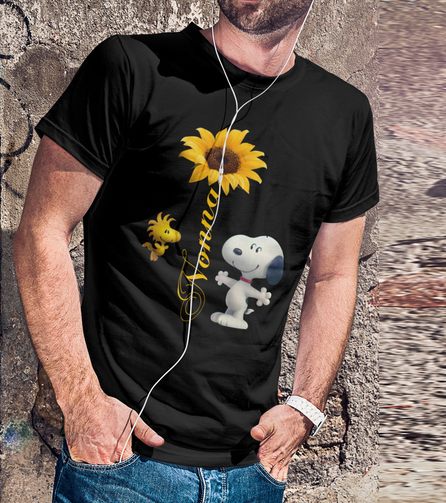 Nonna Sunflower Woodstock And Snoopy T-Shirt