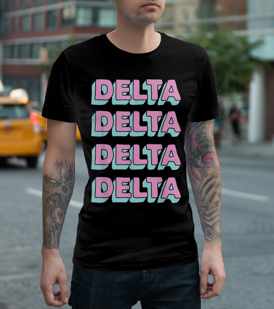 Delta Delta Delta Tri Delta Greek Sorority Pastel Text T-Shirt