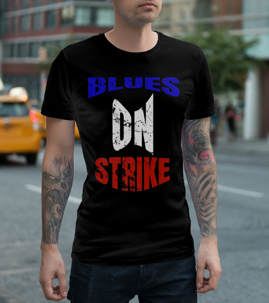 Mens Blues On Strike Bowling T-Shirt