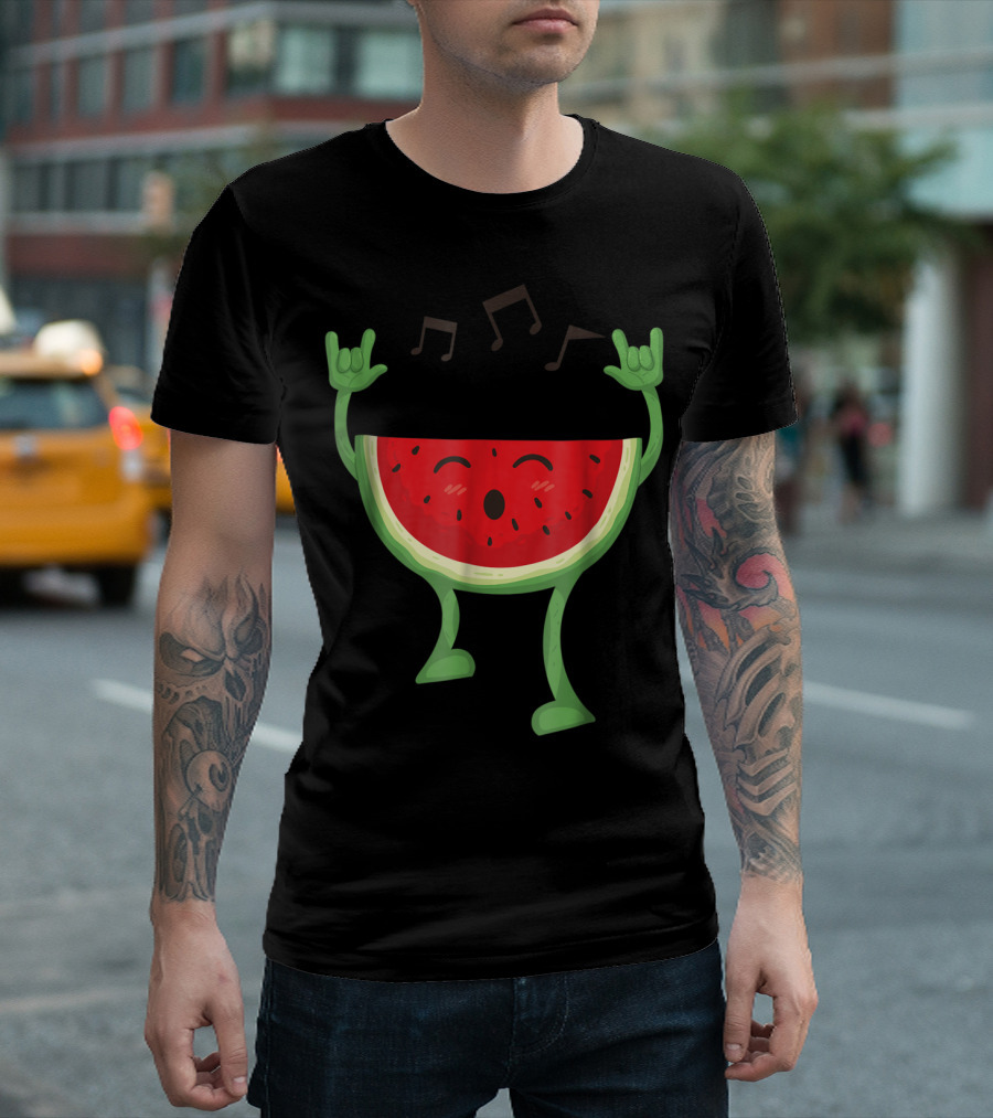 Rocking Watermelon Adults Halloween Costumes Outfit Ideas T-Shirt