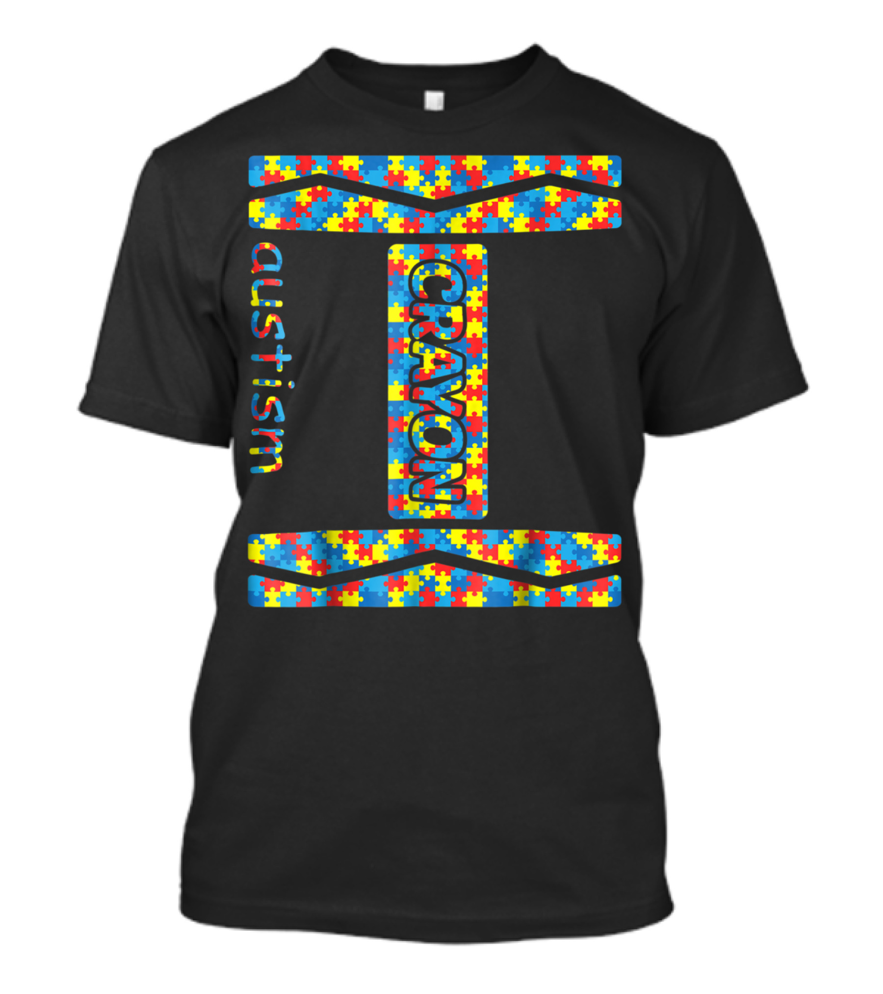 Autism Puzzle Crayon Halloween Friend Group T-Shirt