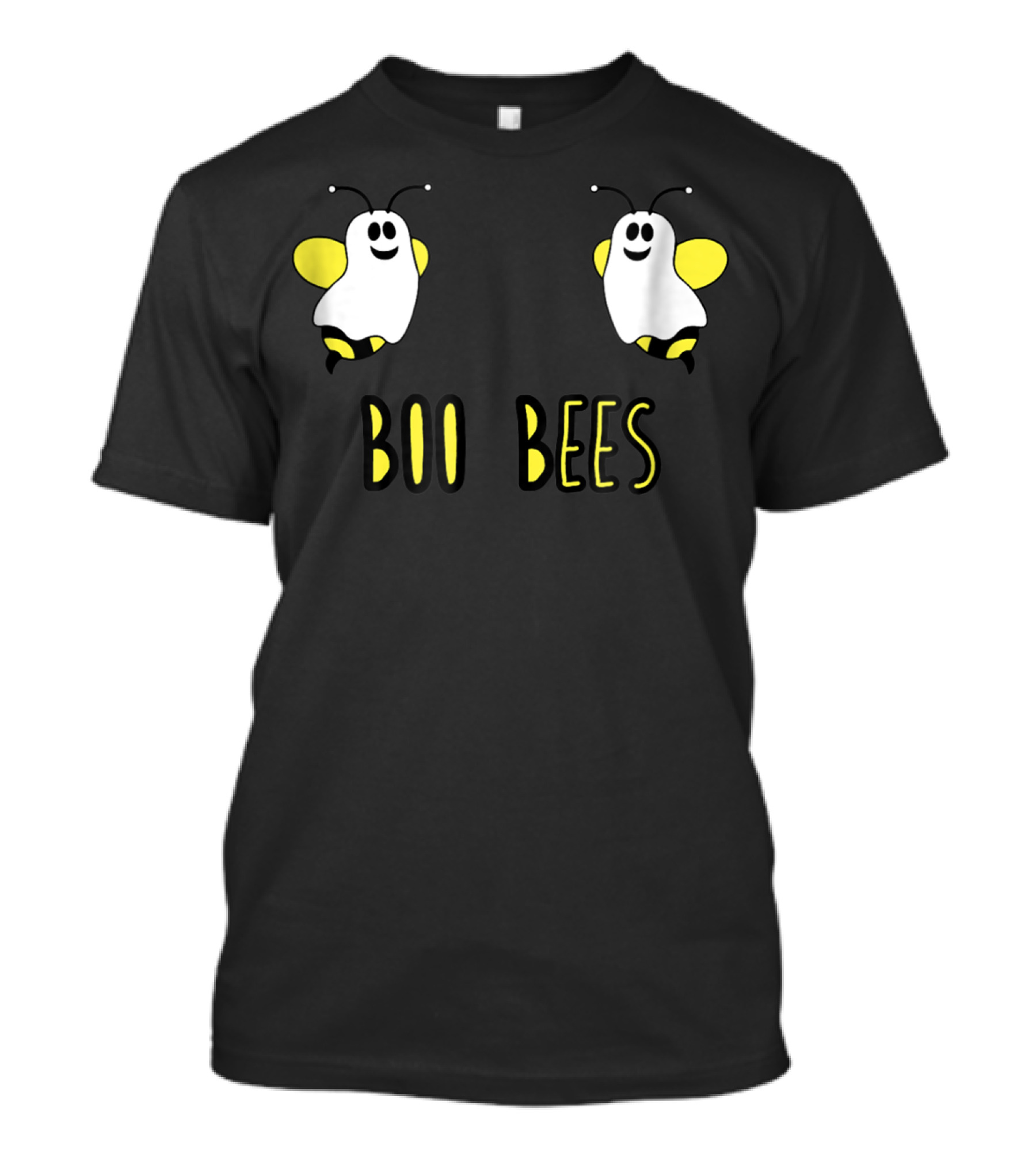 Boo Bees Ghostly Yellow And Black Cartoon Insect Puns T-Shirt