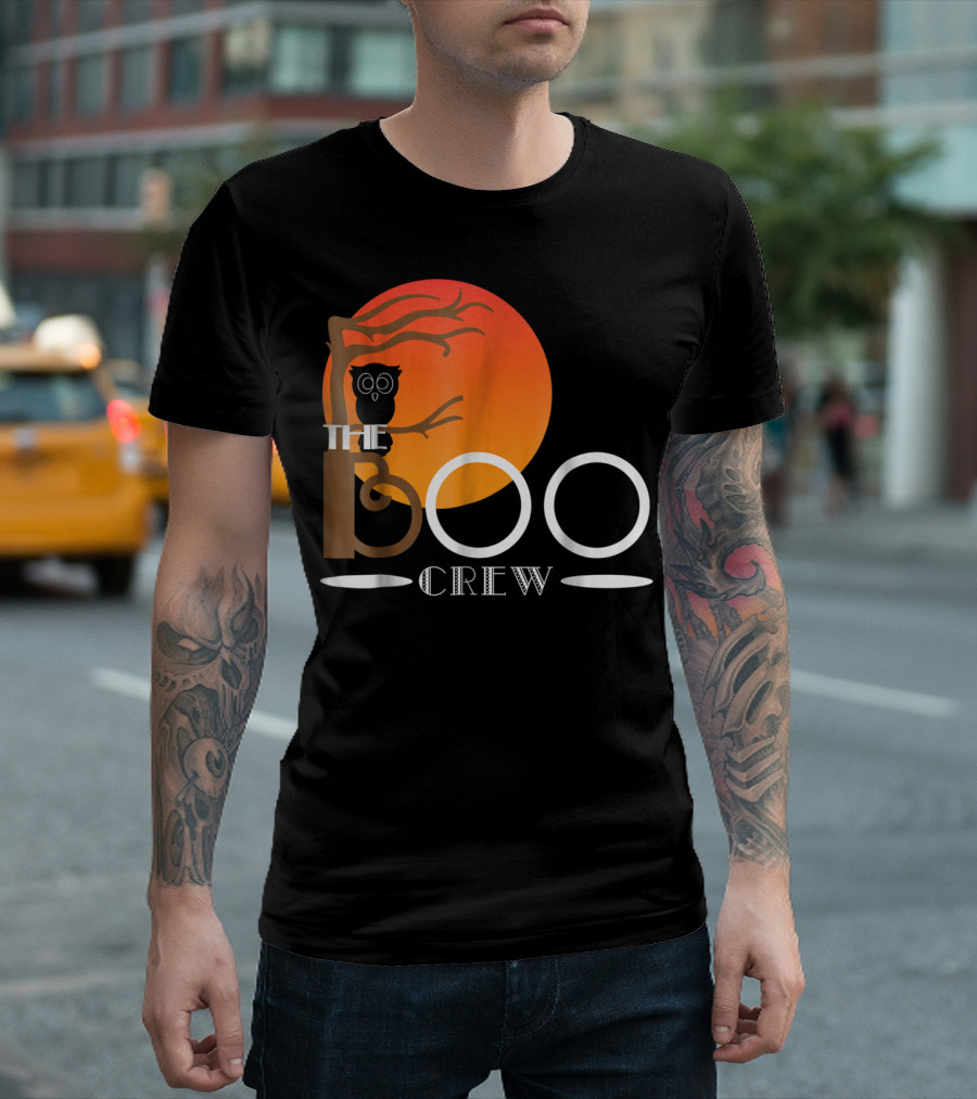 The Boo Crew Funny Halloween Ghost Gang Owl Squad T-Shirt