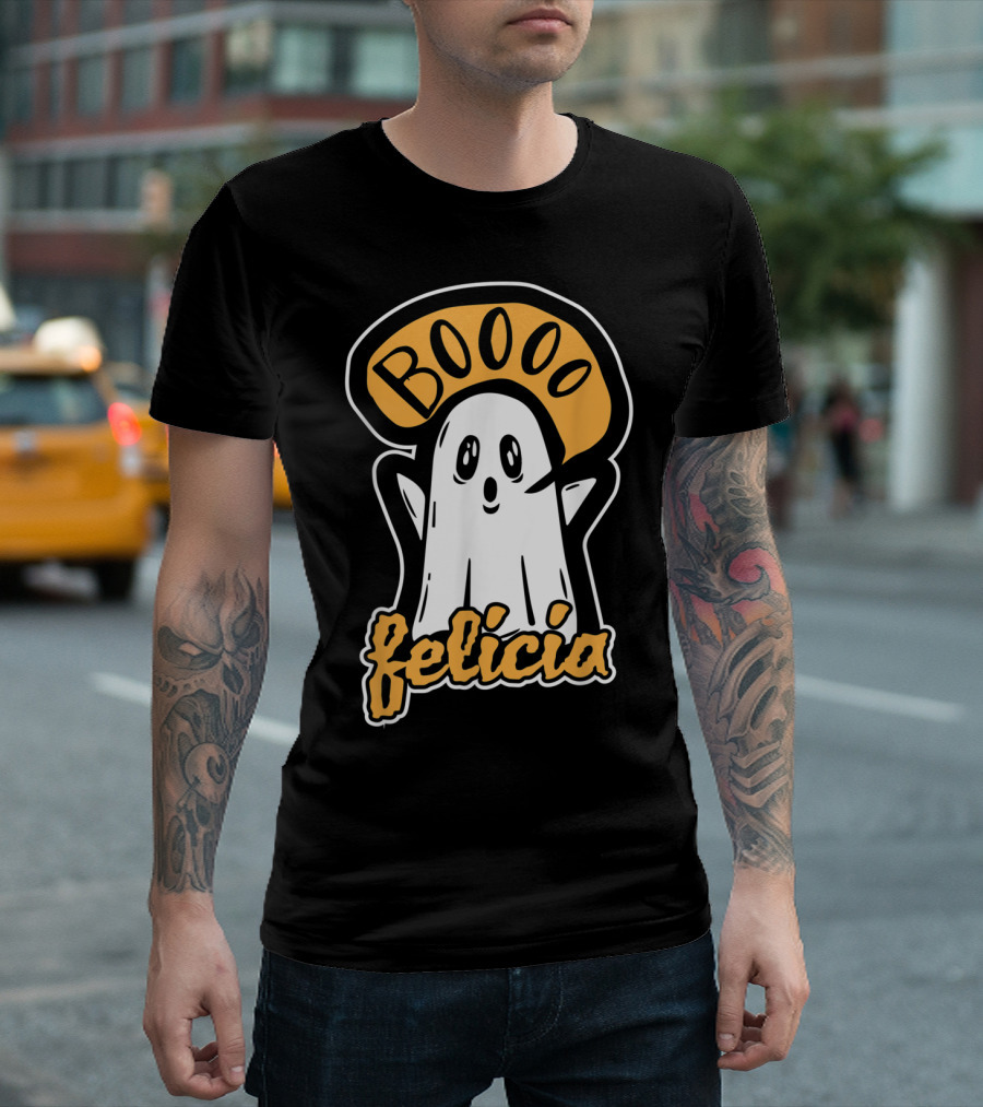Boooo Felicia Funny Halloween Ghost T-Shirt