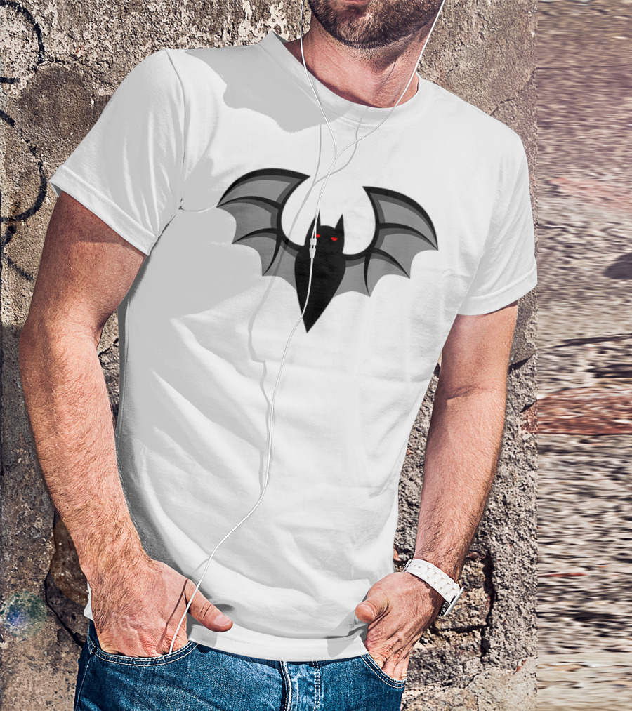 Red-Eyed Cartoon Bat Lover's Iconic Night Creature T-Shirt