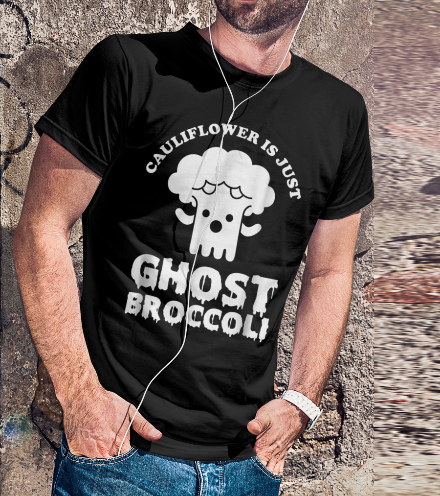 Cauliflower Is Just Ghost Broccoli Playful Food Humor T-Shirt