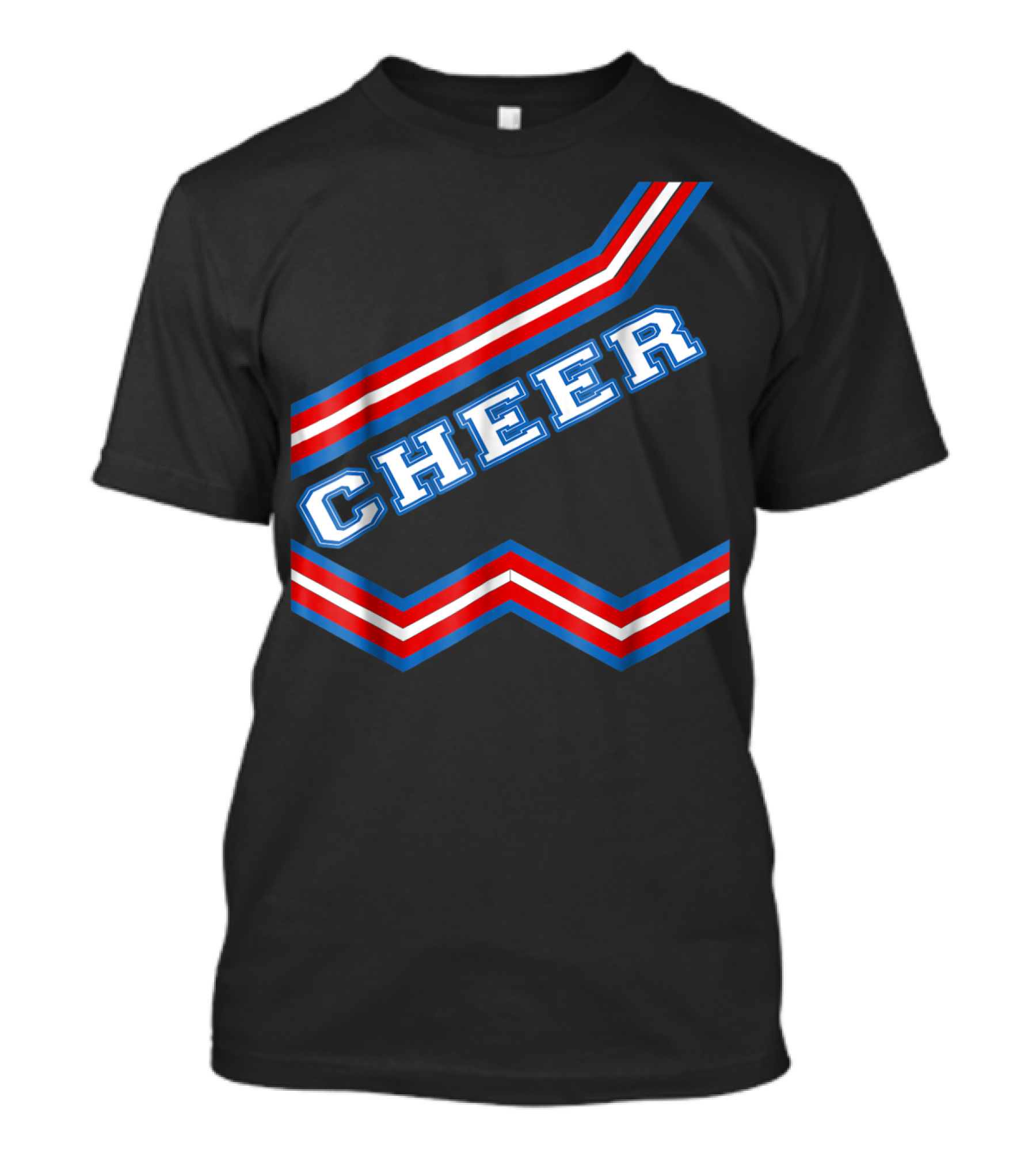 Cheerleader Costume Halloween Cheer Team Spirit Pom Poms Red White Blue T-Shirt