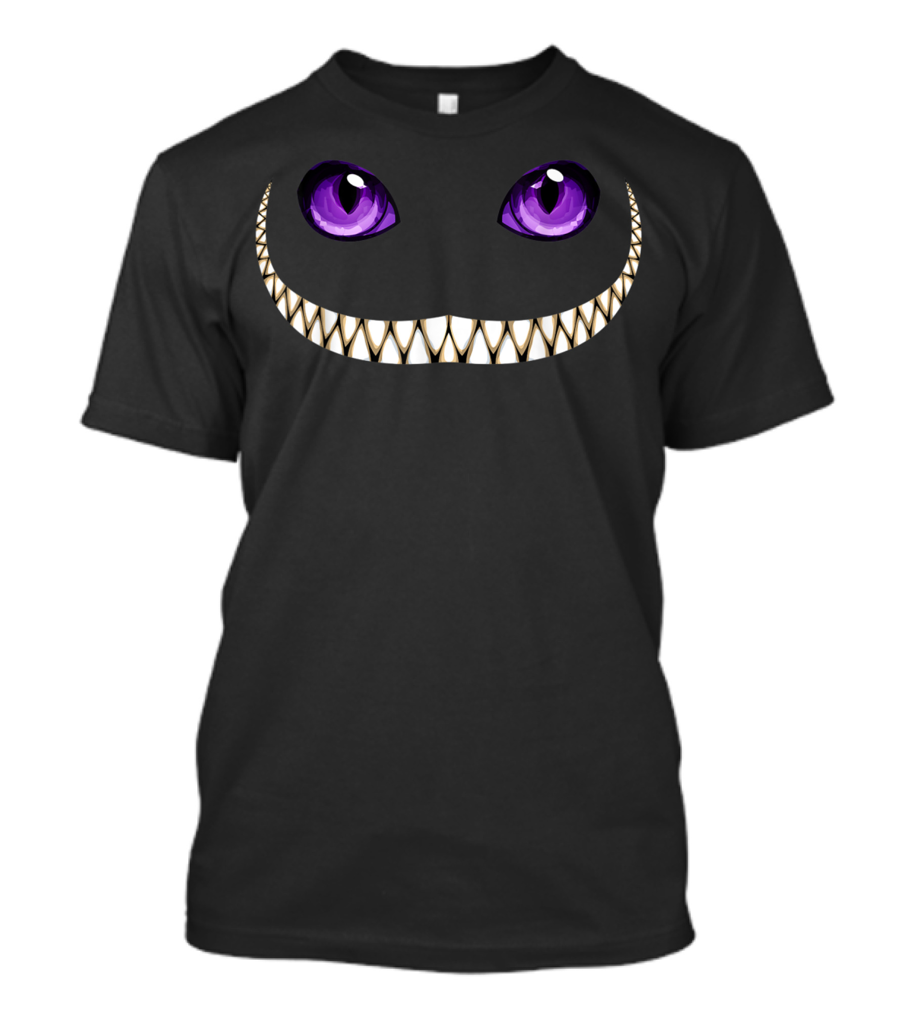 Cheshire Cat Wonderland Halloween Grin Violet Eyes T-Shirt