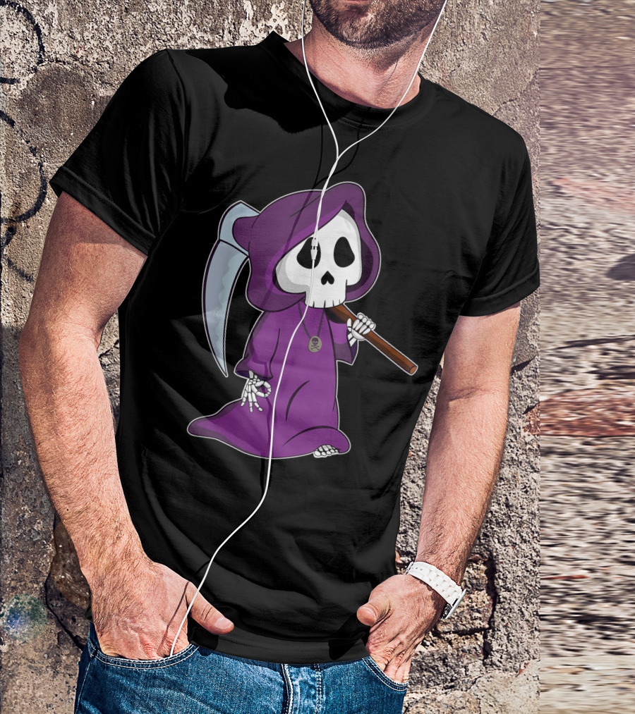 Circle Game Funny Grim Reaper Purple Costume Halloween Joke T-Shirt