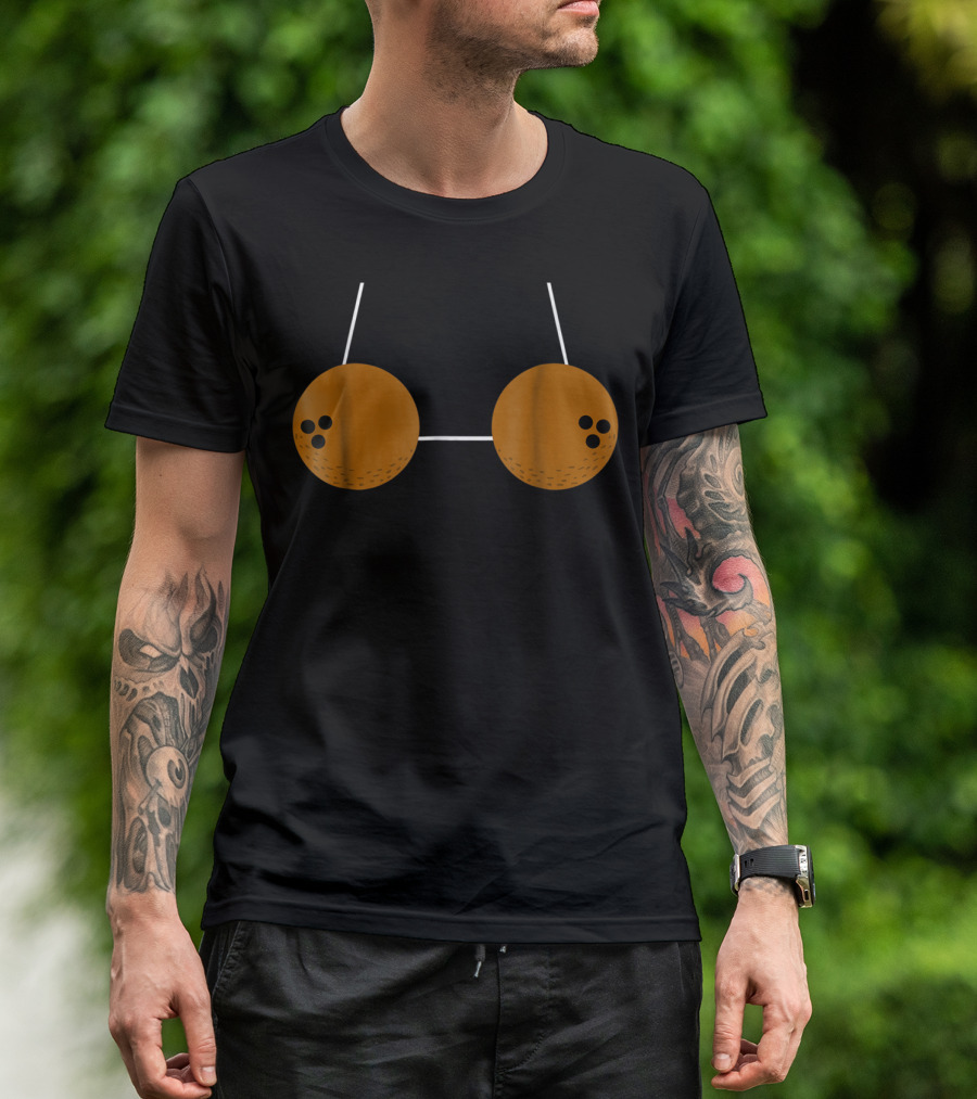 Hawaii Funny Coconut Bra Costume Bowling T-Shirt