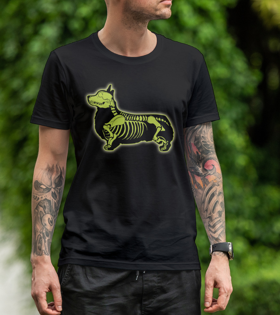 Corgi Skeleton X-Ray Halloween T-Shirt