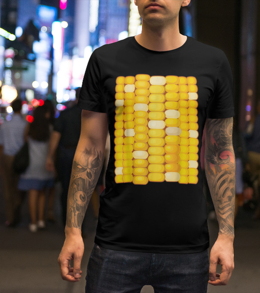 Corn Costume Halloween Cool Food Dress Up Yellow Kernels T-Shirt