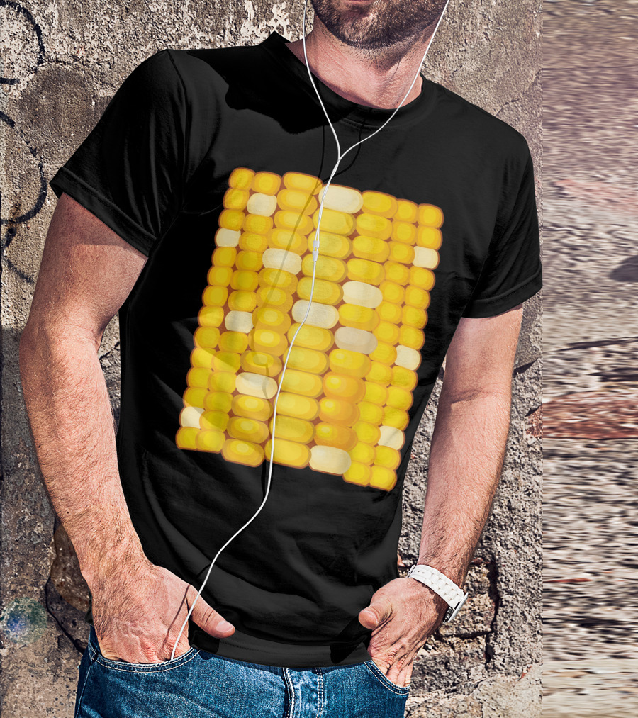 Corn Costume Halloween Cool Food Dress Up Yellow Kernels T-Shirt