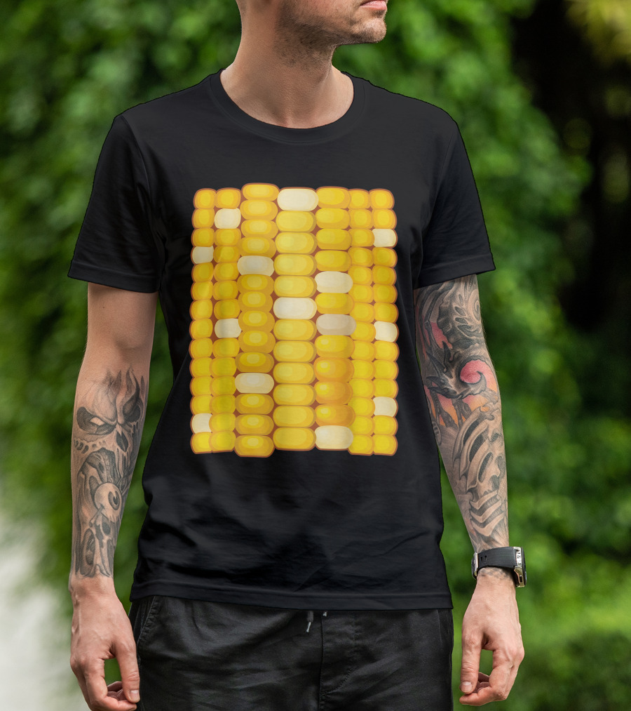 Corn Costume Halloween Cool Food Dress Up Yellow Kernels T-Shirt