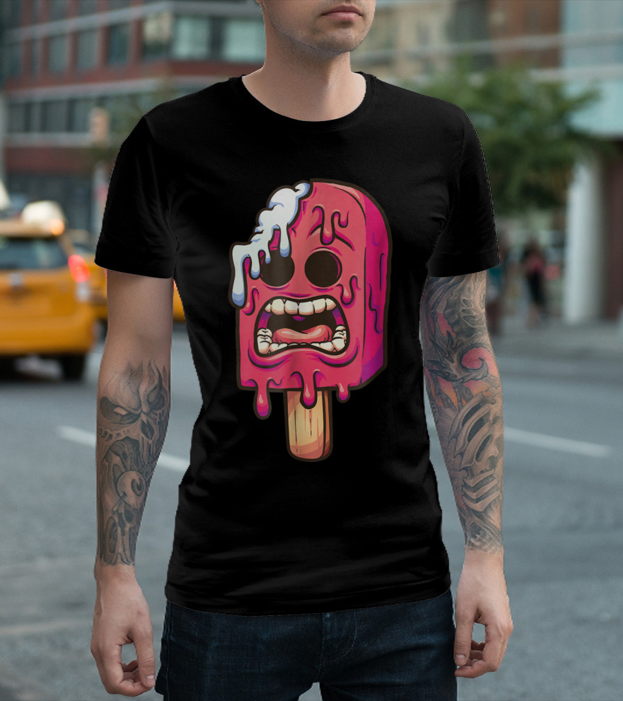 Creepy Halloween Ice Cream Popsicle Monster October 31st T-Shirt