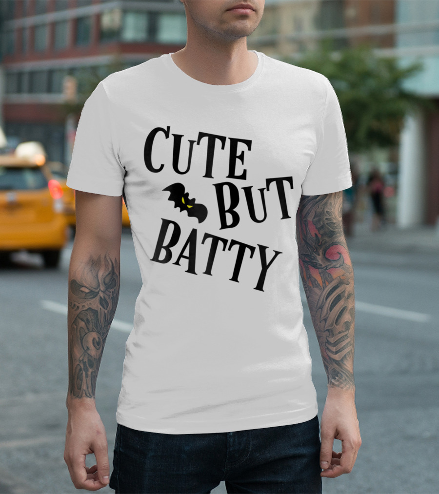 Cute But Batty Halloween Women Girls Funny Bats With Yellow Eyed Bat T-Shirt