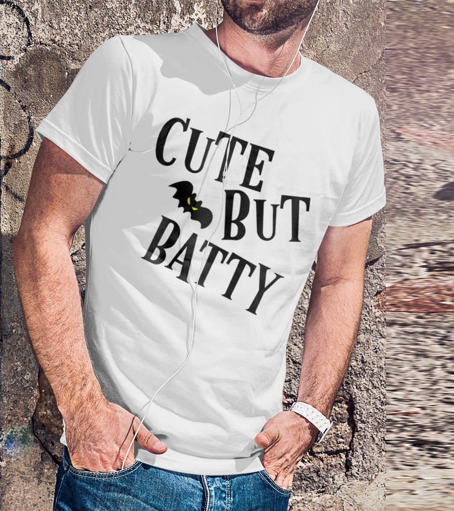 Cute But Batty Halloween Women Girls Funny Bats With Yellow Eyed Bat T-Shirt