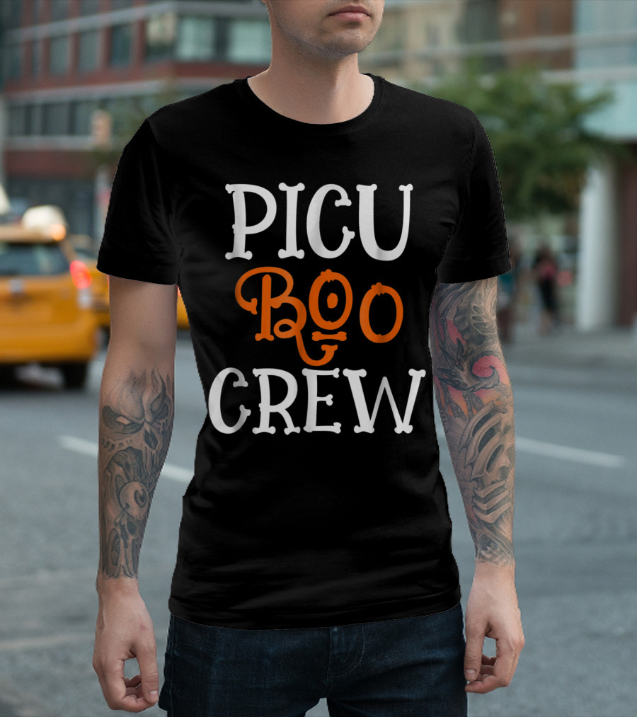 PICU Boo Crew Cute Halloween Nursing Novelty T-Shirt