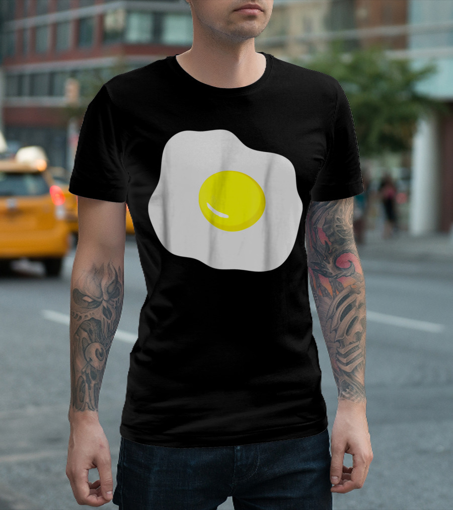 Black Frying Pan Egg Joke Matching T-Shirt