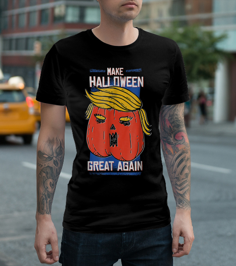 Make Halloween Great Again Trump Halloween Trumpkin Pumpkin Face T-Shirt