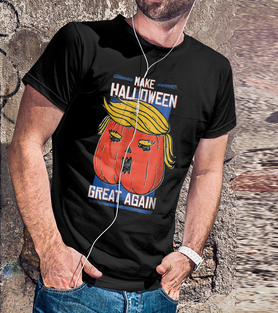 Make Halloween Great Again Trump Halloween Trumpkin Pumpkin Face T-Shirt