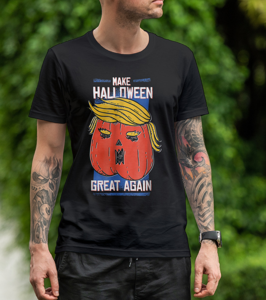 Make Halloween Great Again Trump Halloween Trumpkin Pumpkin Face T-Shirt
