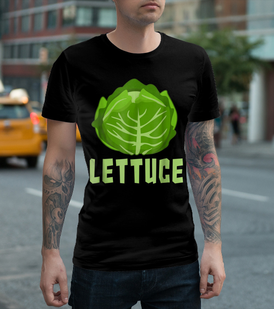 Halloween Lettuce Matching Ghostly Green T-Shirt