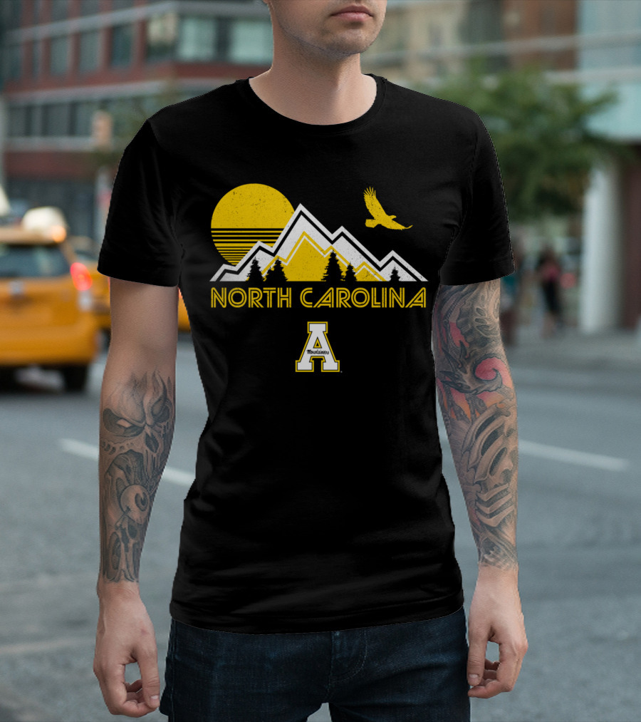 North Carolina Appalachian State Mountaineers Mountains Sun Bird T-Shirt