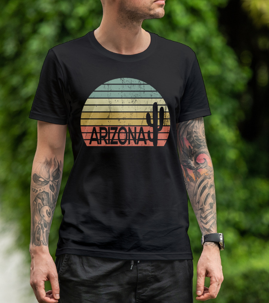Arizona Vintage Sunset Cactus Desert Souvenir T-Shirt