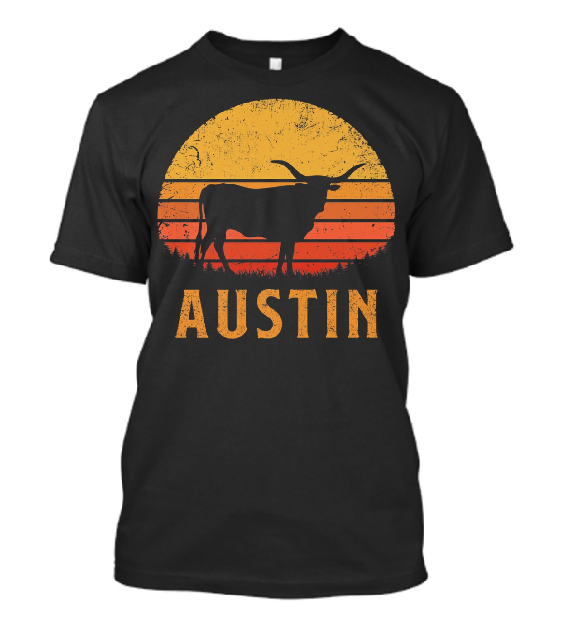 Austin Texas Longhorn Vintage Sunset T-Shirt