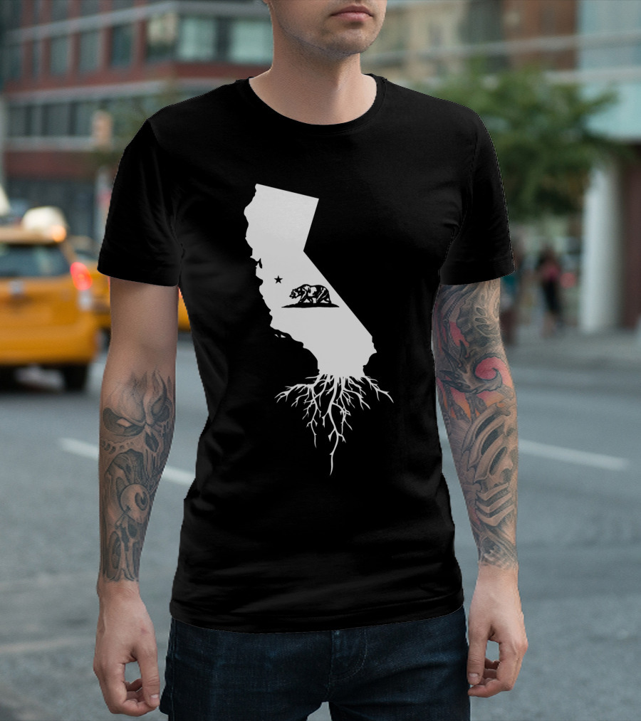 California Bear Roots State Map T-Shirt