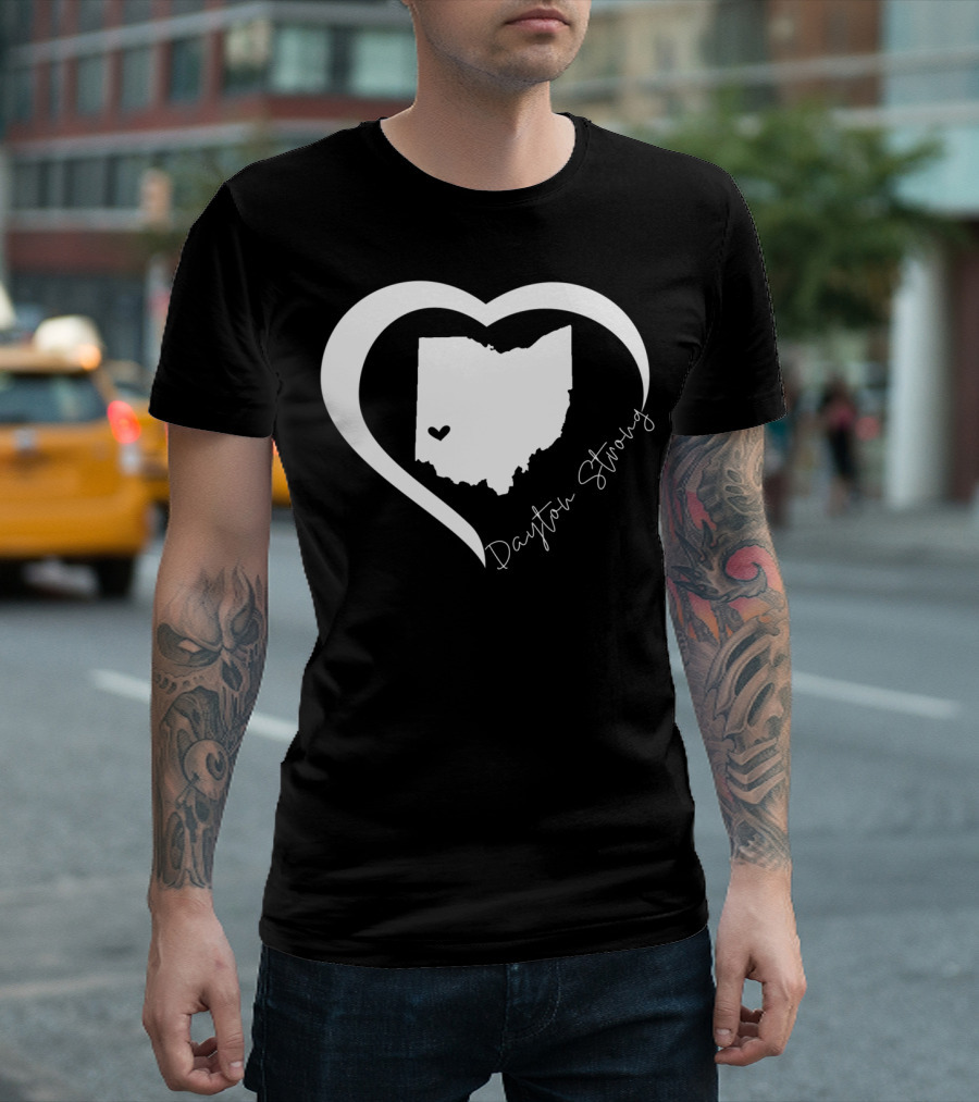 Dayton Strong Ohio Heart Map T-Shirt