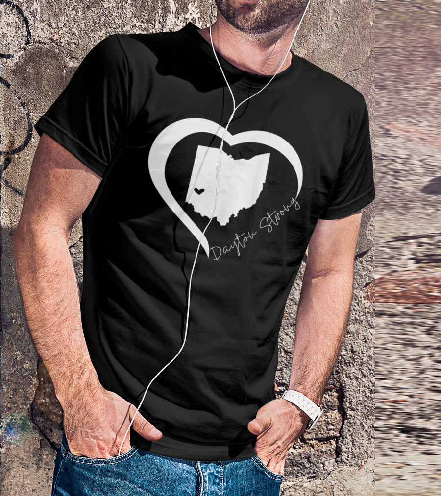 Dayton Strong Ohio Heart Map T-Shirt