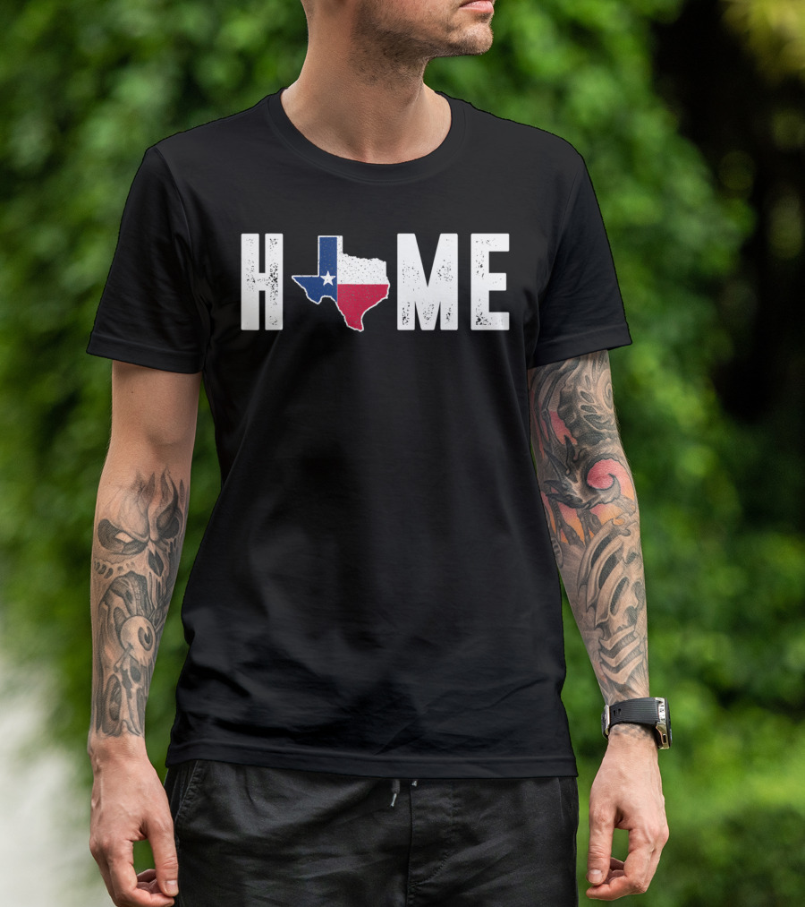 Distressed Texas Flag Star State Graphic Home T-Shirt