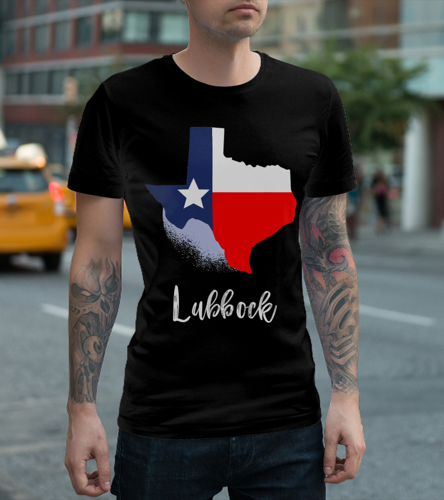 Lubbock Texas Lone Star State Texan Texas Flag Map T-Shirt