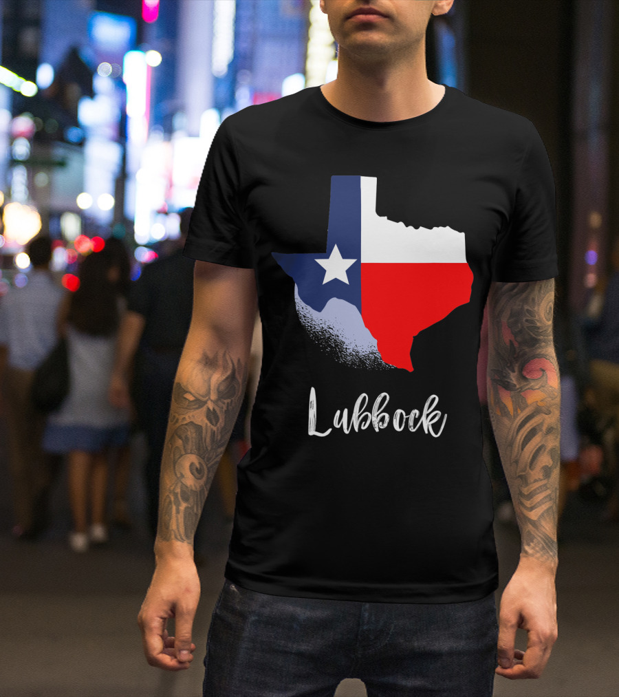 Lubbock Texas Lone Star State Texan Texas Flag Map T-Shirt