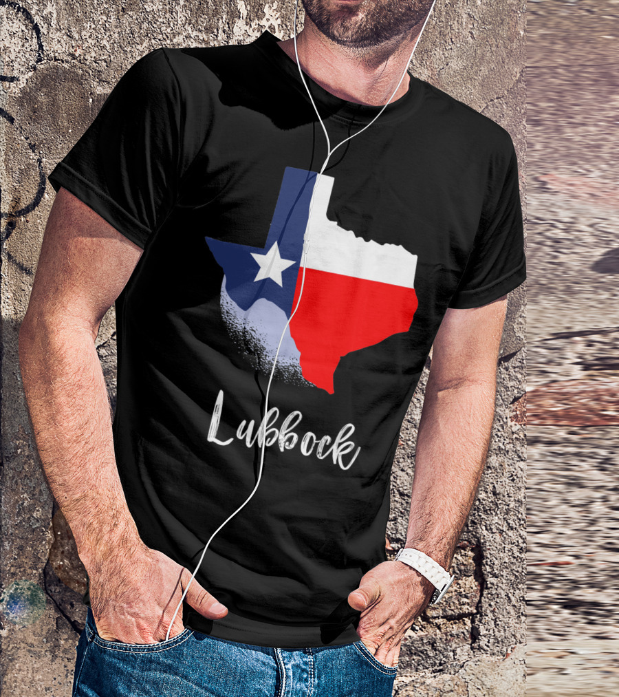 Lubbock Texas Lone Star State Texan Texas Flag Map T-Shirt