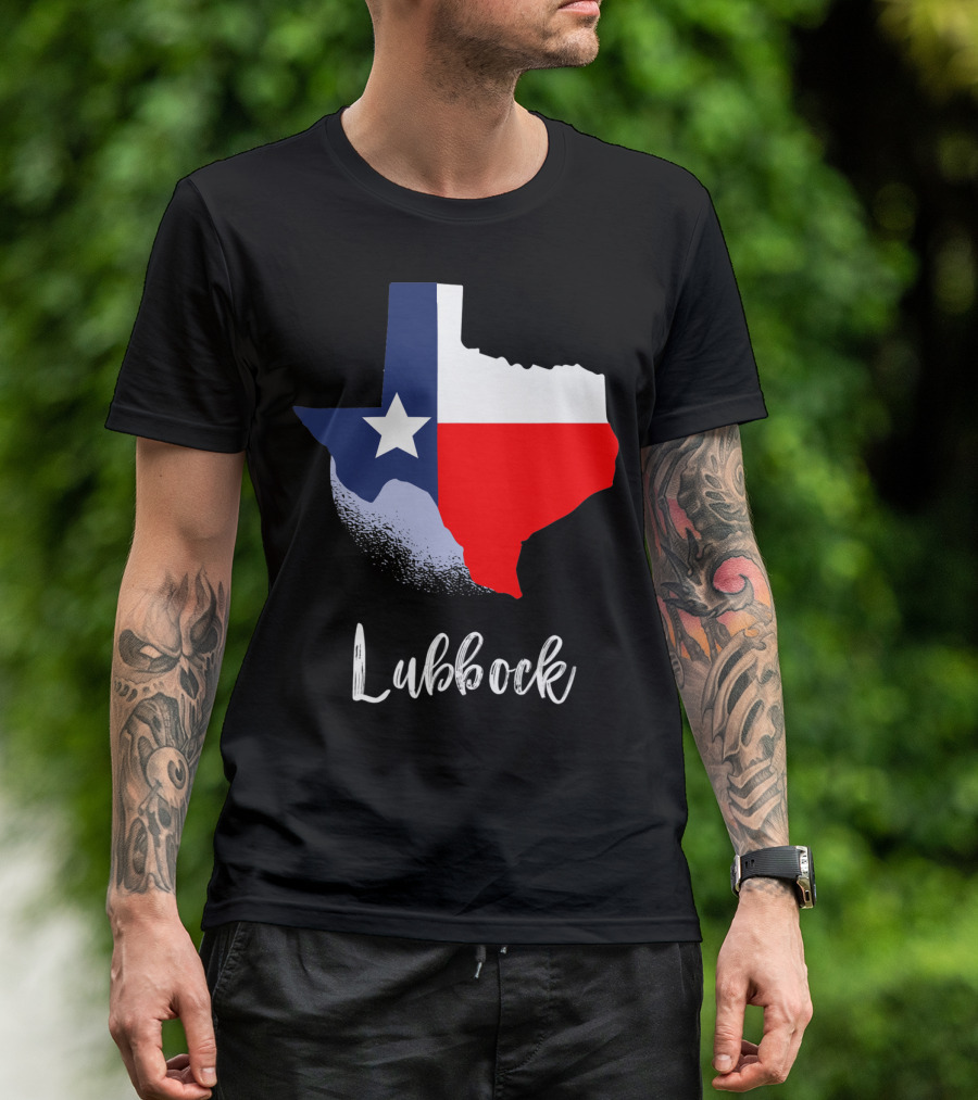 Lubbock Texas Lone Star State Texan Texas Flag Map T-Shirt