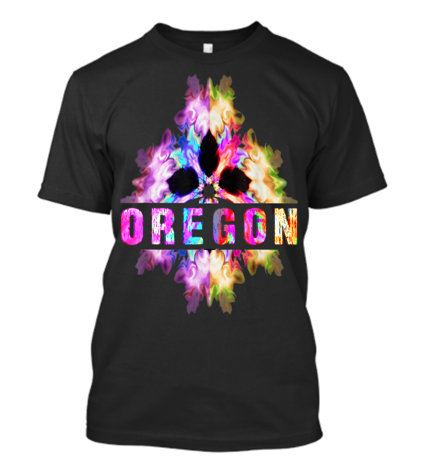 Oregon Souvenir Best Home State Colorful Abstract T-Shirt