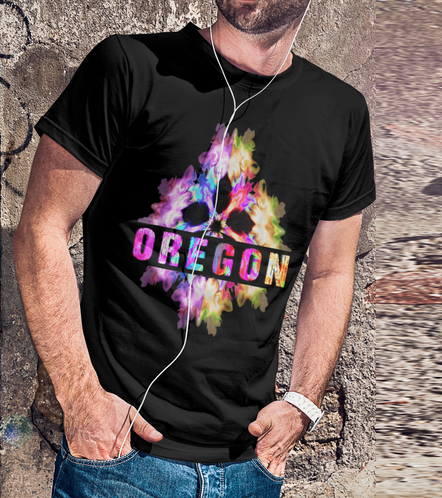 Oregon Souvenir Best Home State Colorful Abstract T-Shirt