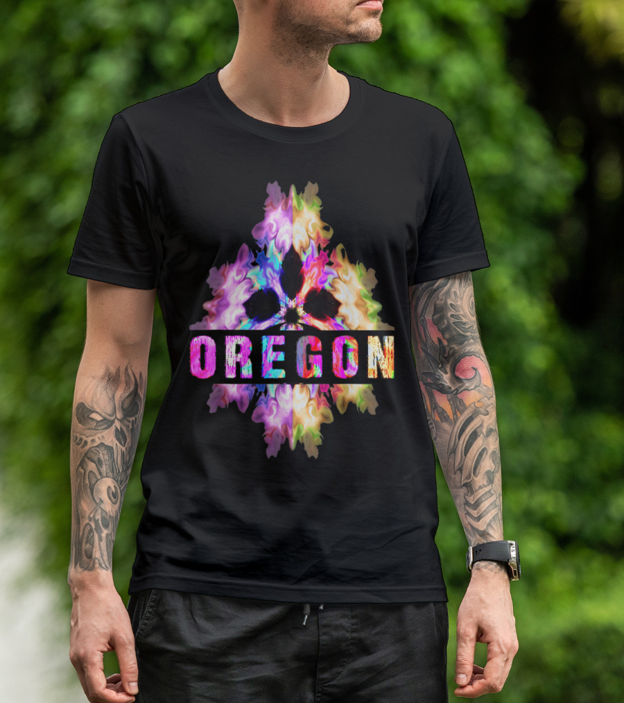 Oregon Souvenir Best Home State Colorful Abstract T-Shirt