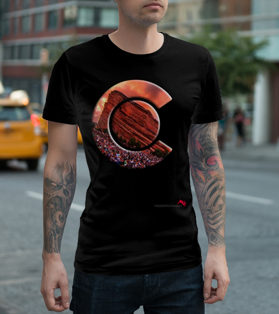 Red Rocks Amphitheater Colorado State Flag TheGraphicRabbit C T-Shirt